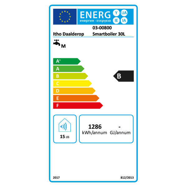 Itho Daalderop smartboiler 30 liter mono plus energielabel